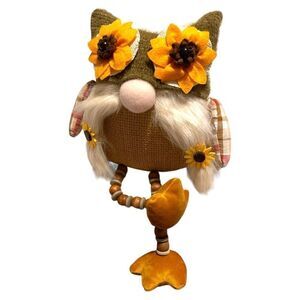 Harvest Fabric Owl Home Accent 14"
